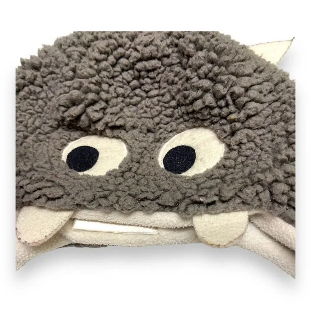 5/$35 Crazy 8 Boys Hat Sz 2-3 Yrs Monster Buddy Faux Sherpa Gray White Ear Flaps